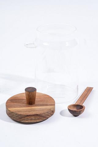 Large Glass Canister With Spoon