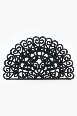 Rubber Halfmoon Doormat, 45x75cm