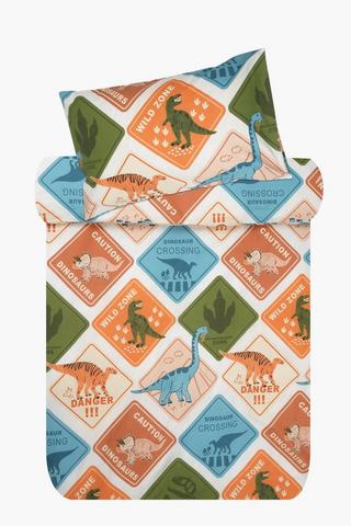 Polycotton 132 Thread Count Dino Danger Duvet Cover Set