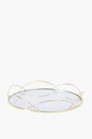 Scallop Mirror Decor Tray, 32cm