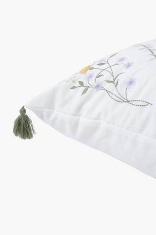 Premium Cotton Multi Floral Tassel Scatter Cushion Cover, 60x60cm