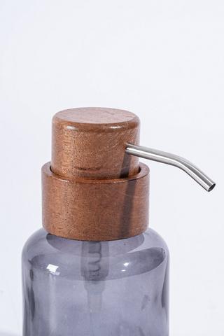 Glass Acacia Soap Dispenser