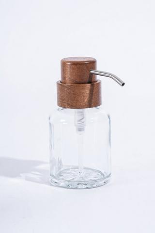 Glass Acacia Soap Dispenser