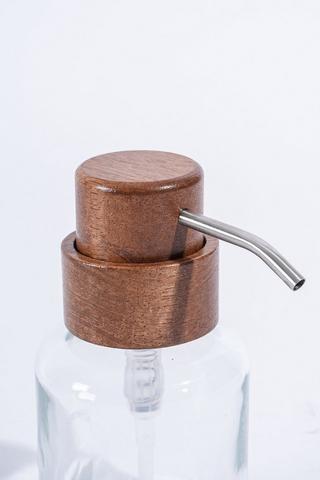 Glass Acacia Soap Dispenser