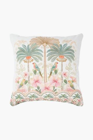 Printed Embroidered Amiri Palms Scatter Cushion, 50x50cm