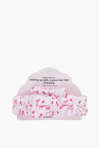 Cherry And Bows Head And Wrist Band Set