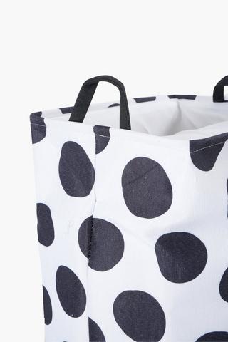 Printed Polka Dot Laundry Basket