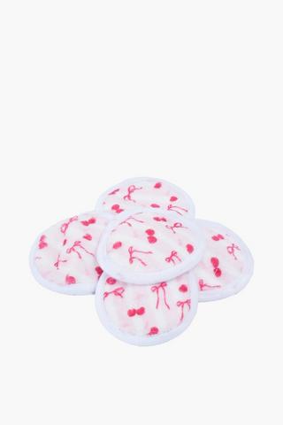 5 Piece Cherries And Bows Make Up Remover Pads