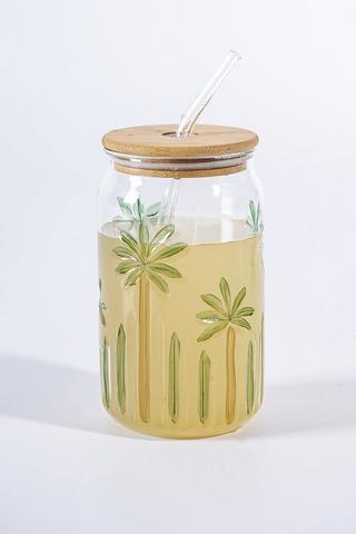 Palm Tree Glass Sippy Cup