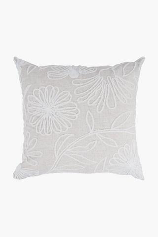 Premium Cotton Tufted Leaf Scatter Cushion Cover, 60x60cm