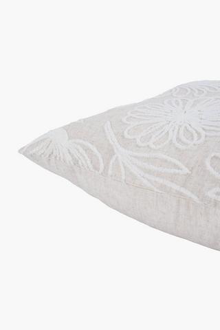 Premium Cotton Tufted Leaf Scatter Cushion Cover, 60x60cm