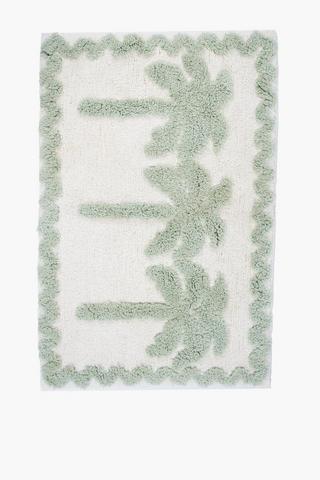 Cotton Tufted Palm Tree Bath Mat, 50x80cm