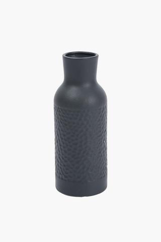 Ceramic Beaten Bottle Vase, 9.5x25cm