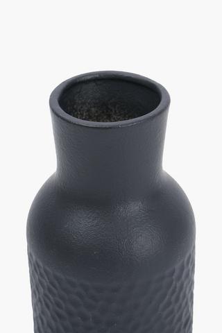 Ceramic Beaten Bottle Vase, 9.5x25cm