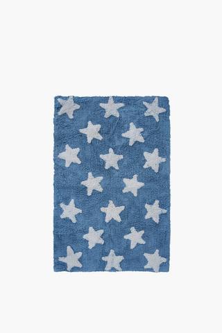 Tufted Cotton Star Rug, 70x110cm