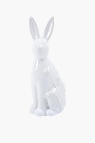 Floral Bunny Statue, 8x22cm