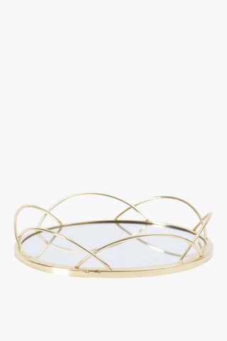 Scallop Mirror Decor Tray, 23cm