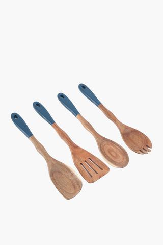 4 Piece Acacia Wood Utenisl Set
