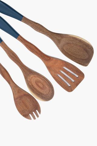 4 Piece Acacia Wood Utenisl Set