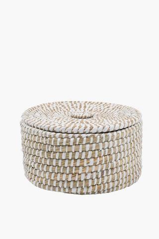 Hessian Round Tiffin Utility Basket, Large