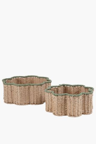 Paper Straw Flower Utility Basket Medium