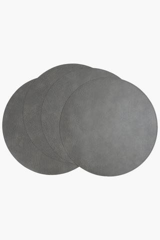 4 Pack Round Pu Placemat