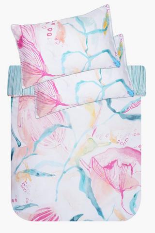 Colab Mantua Premium Sateen Floral Reveresible Duvet Cover Set