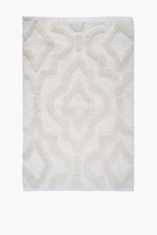 Tufted Damask Geometric Bath Mat, 50x80cm