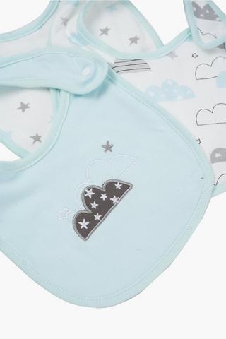 3 Pack Cotton Clouds Bib Set