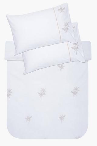 Premium 144 Thread Count Embroidered Palm Duvet Cover Set
