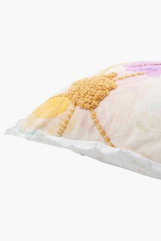 Printed Embroidered Paula Floral Scatter Cushion, 50x50cm