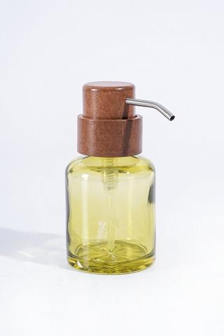 Glass Acacia Soap Dispenser