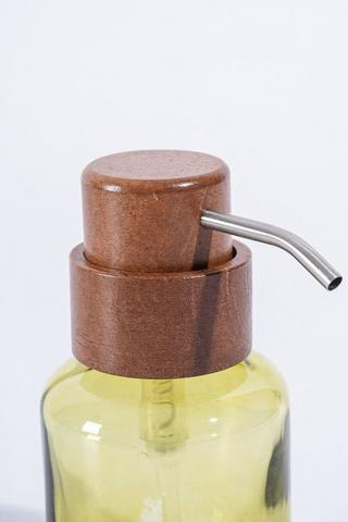 Glass Acacia Soap Dispenser