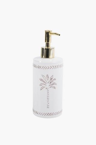 Ceramic Embossed Palm Tree Soap Dispenser