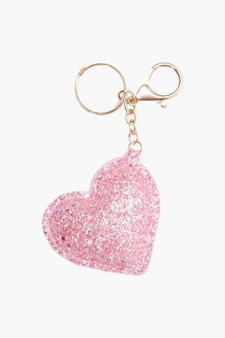 Glitter Heart Keyring