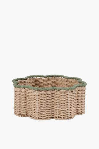 Paper Straw Flower Utility Basket Small