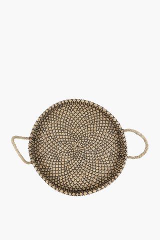 Woven Seagrass Decor Tray, 46cm