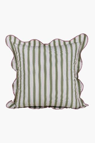 Scallop And Stripe Scatter Cushion, 60x60cm