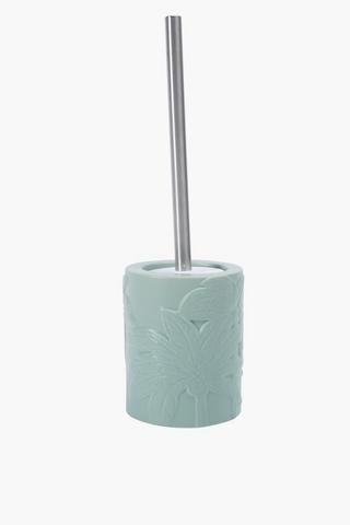 Polyresin Embossed Leaf Toilet Brush Set