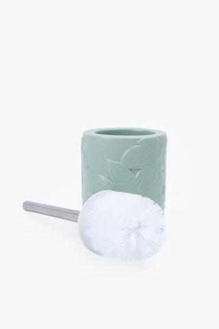Polyresin Embossed Leaf Toilet Brush Set