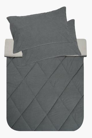Corduroy Sherpa Textured Comforter Set