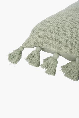Slub Detail Tassel Scatter Cushion, 30x50cm