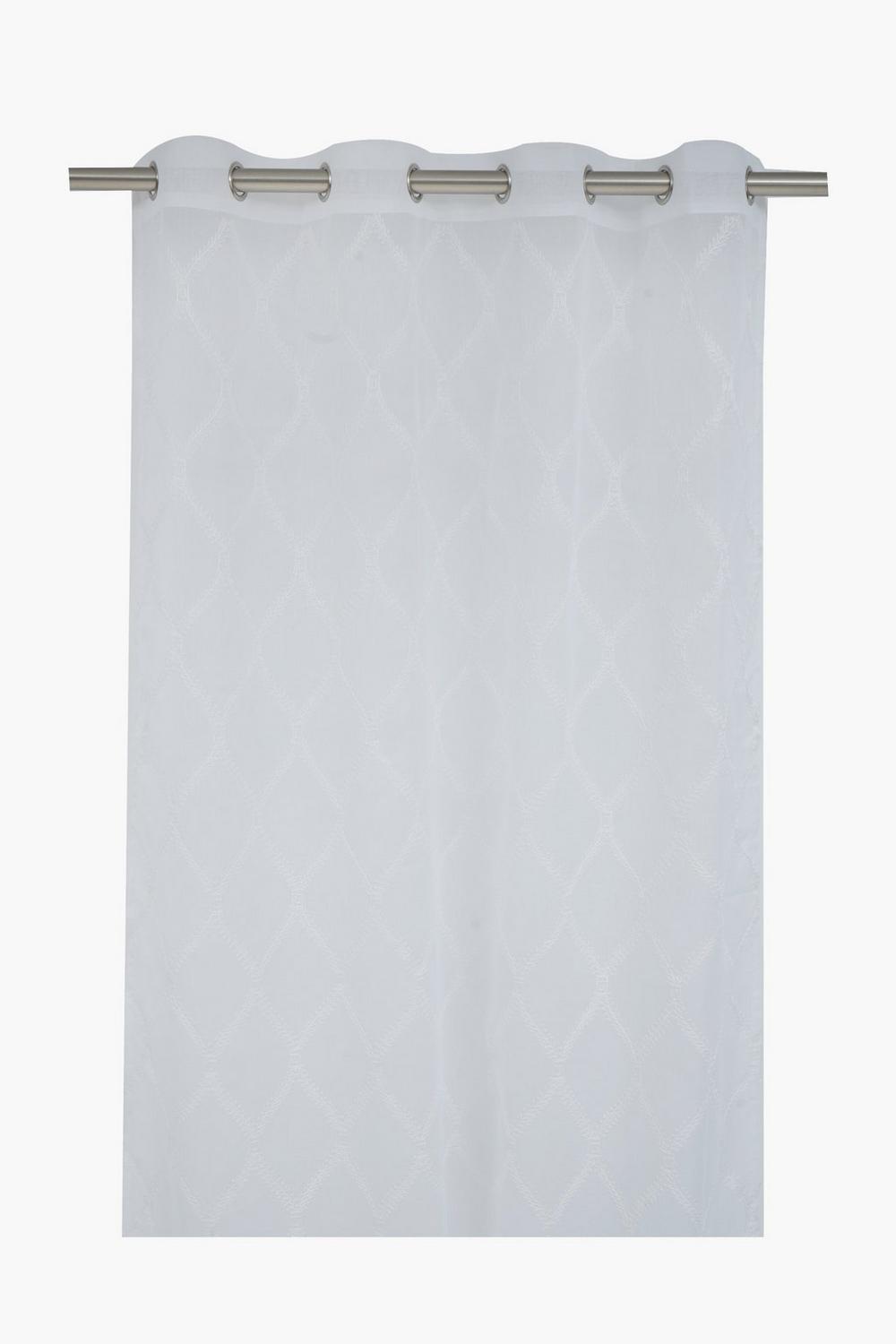 Eyelet Embroidered Sheer Trellis Curtain, 140x225cm