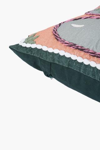Embroidered Palm Windows Scatter Cushion, 40x60cm