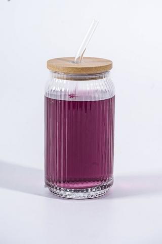 Ribbed Glass Sippy Cup