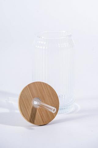 Ribbed Glass Sippy Cup