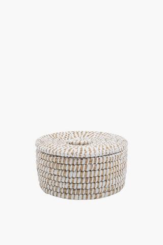Hessian Round Tiffin Utility Basket, Small