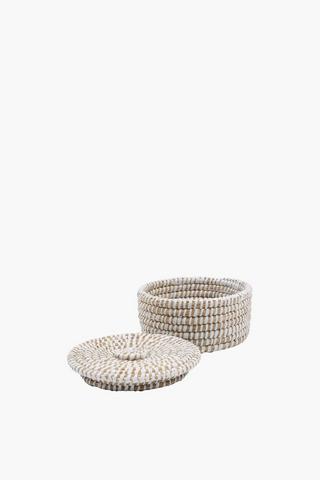 Hessian Round Tiffin Utility Basket, Small