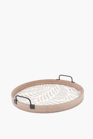 Etched Leaf Decor Tray, 35x7cm