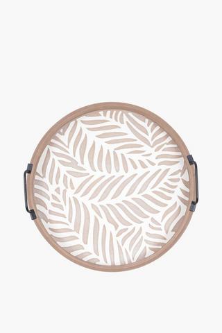 Etched Leaf Decor Tray, 35x7cm